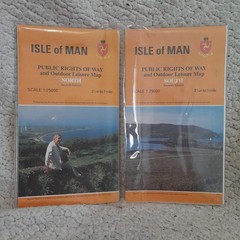 Isle of Man Public Rights of Way Map North And South With Protective Case