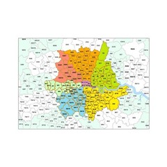 London Postcode Map – Greater London Postal District Area 100 % LAMINATED (A4)