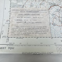 Ordance Survey Central Electricity Generating Board Map Sussex 1959