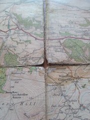 VINTAGE ORDNANCE SURVEY MAP EXMOOR ONE INCH 1925 SOME TEARS ON FOLDS