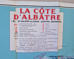 Vintage Tourist Map De La Cote D’Albatre France 1960 Folding Paper