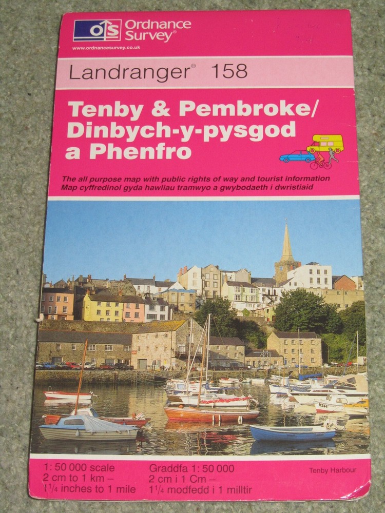 OS Ordnance Survey Landranger Map Sheet 158 Tenby & Pembroke – 1999