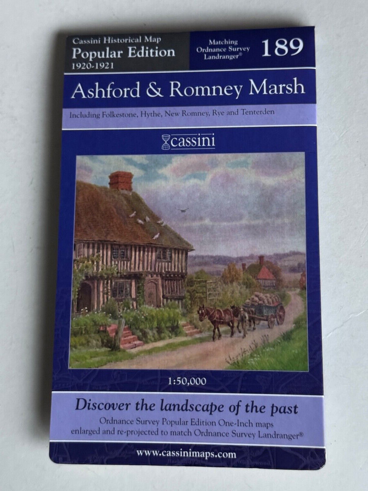 Cassini Historical Map, Ashford & Romney Marsh 1920-21 ( Reprint 2007 ) no: 189