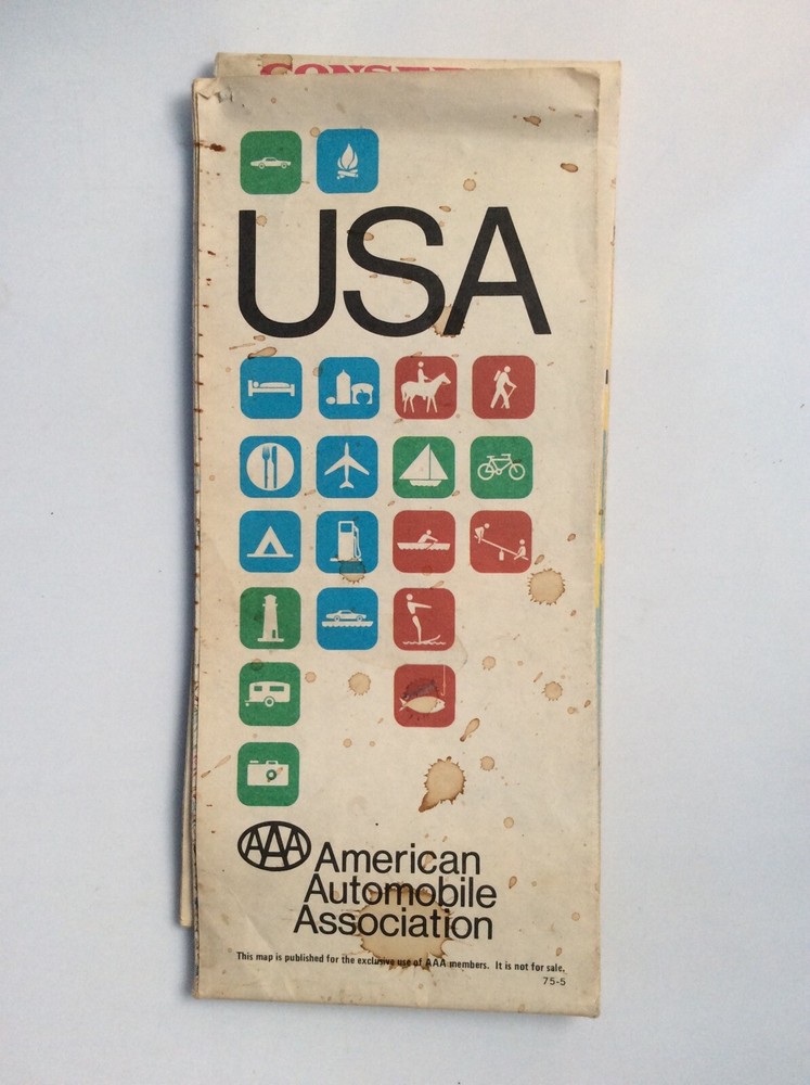 Vintage Sheet Map – American Automobile Association – USA – 75/5