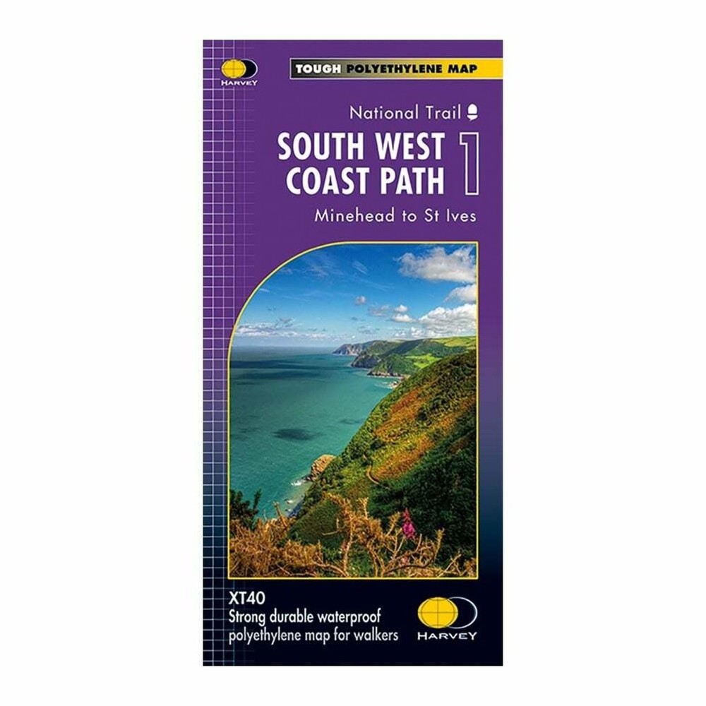 South West Coast Map Hiking Walking National Trails Path Route Harvey Maps