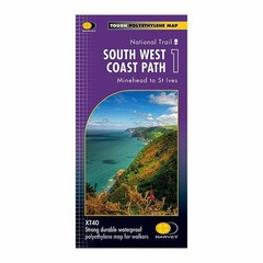South West Coast Map Hiking Walking National Trails Path Route Harvey Maps