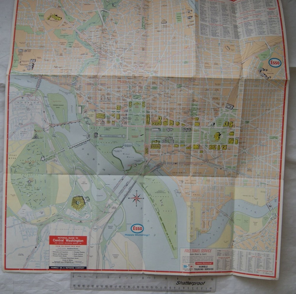 1968 Esso Washington DC Map and Visitor’s Guide