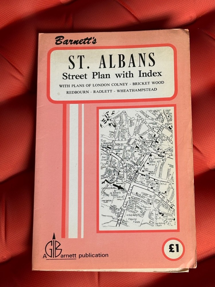 Vintage Barnett’s St Albans Area Street Plan with Index, 1970’s