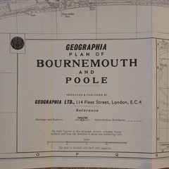 Geographia Bounemouth and Poole Detailed Street Plan Vintage Map