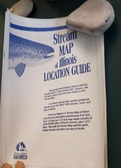 Professor Higbee’s Steams Map Illinois Laminated 4.5′ × 2.5′ New w/Guide Fishing