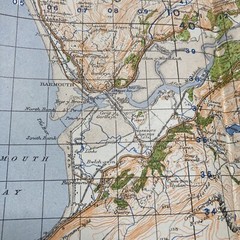 BARMOUTH & ABERYSTWYTH Second War Revision Sheet 68 – 1940 OS Map WWII Vintage