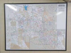 Metropolitan Phoenix Arterial and Collector Streets Jumbo Plain Wall Map Laminat