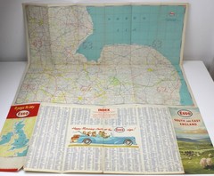 ESSO Petroleum Road Maps No. 1 & 2 London South & East England Colour Map 1960s