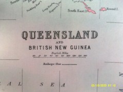 Antique Map. QUEENSLAND and BRITISH NEW GUINEA. Pub’d Bartholomew. c1909. VG.
