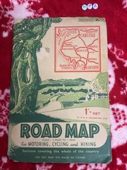 Antique Scarce Map- JOHNSTON – Motoring Cycling Hiking ,Carlisle Lancaster
