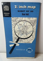 Ordnance Survey Map – Sca Fell 2 1/2 inch to the mile – NY20 – 1960