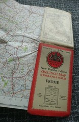 VINTAGE 1946 ORDNANCE SURVEY 1″ CLOTH MAP SHEET 166 FROME 1 INCH NATIONAL GRID