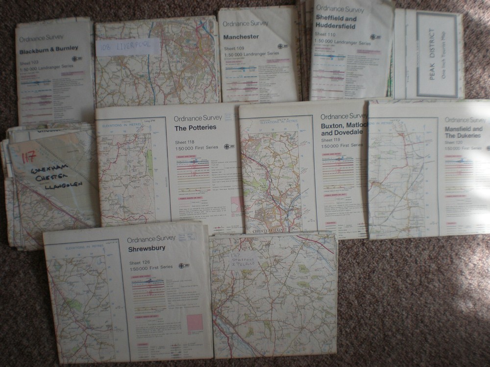 PEAKS 108 109 110 117 118 119 120 126 127 LANDRANGER OS ORDNANCE SURVEY MAPS LOT