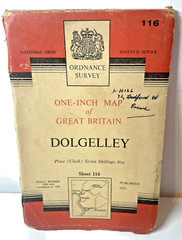 Ordnance Survey Map – One Inch Map – Dolgelley – Sheet 116 – Cloth – 1953