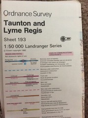 OS Ordnance Survey Landranger Map Sheet 193 Taunton to Lyme Regis, 1982list 264