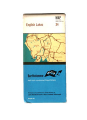 ENGLISH LAKES – Bartholomew half inch contoured map
