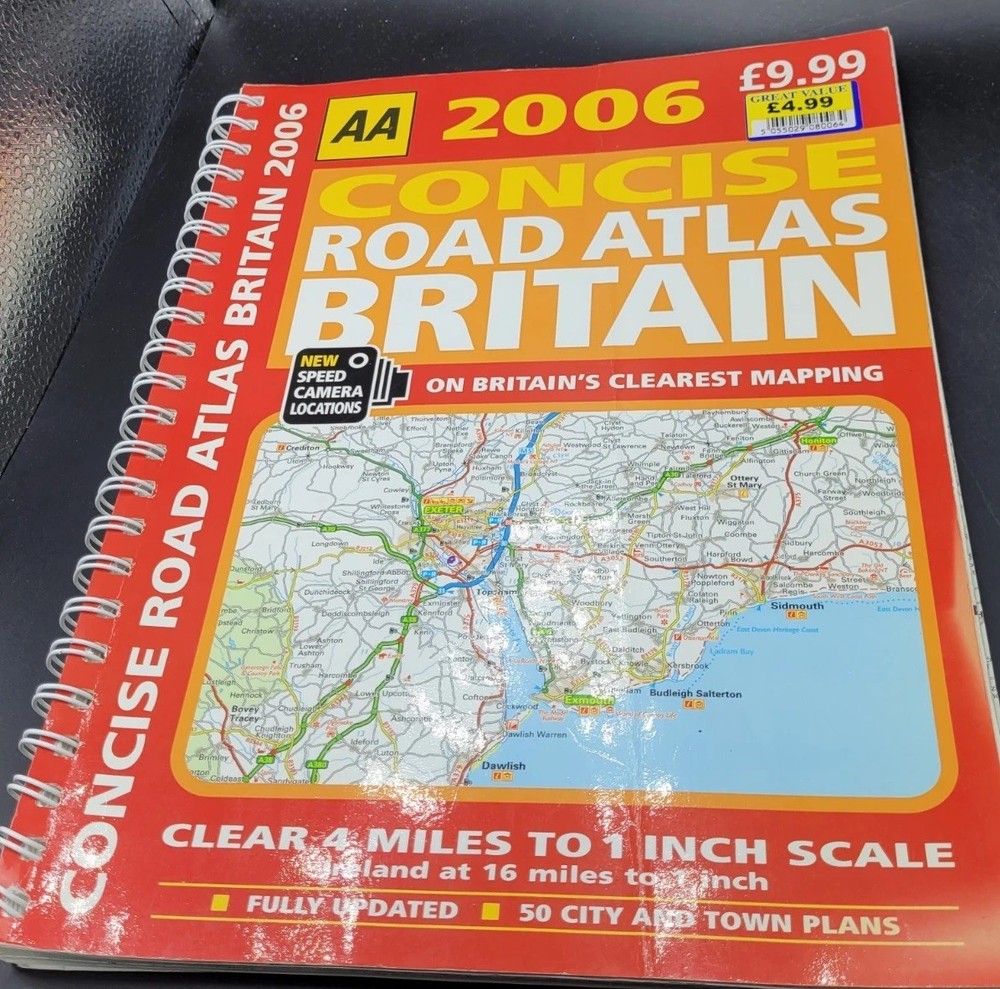AA 2006 Concise Road Atlas Britain Map 1:4 Scale Ireland 50 Town Plans Vtg