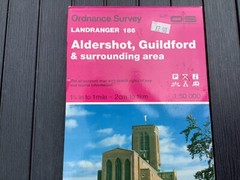 OS Ordnance Survey Landranger Map 186 Aldershot, Guildford. & area – 1984