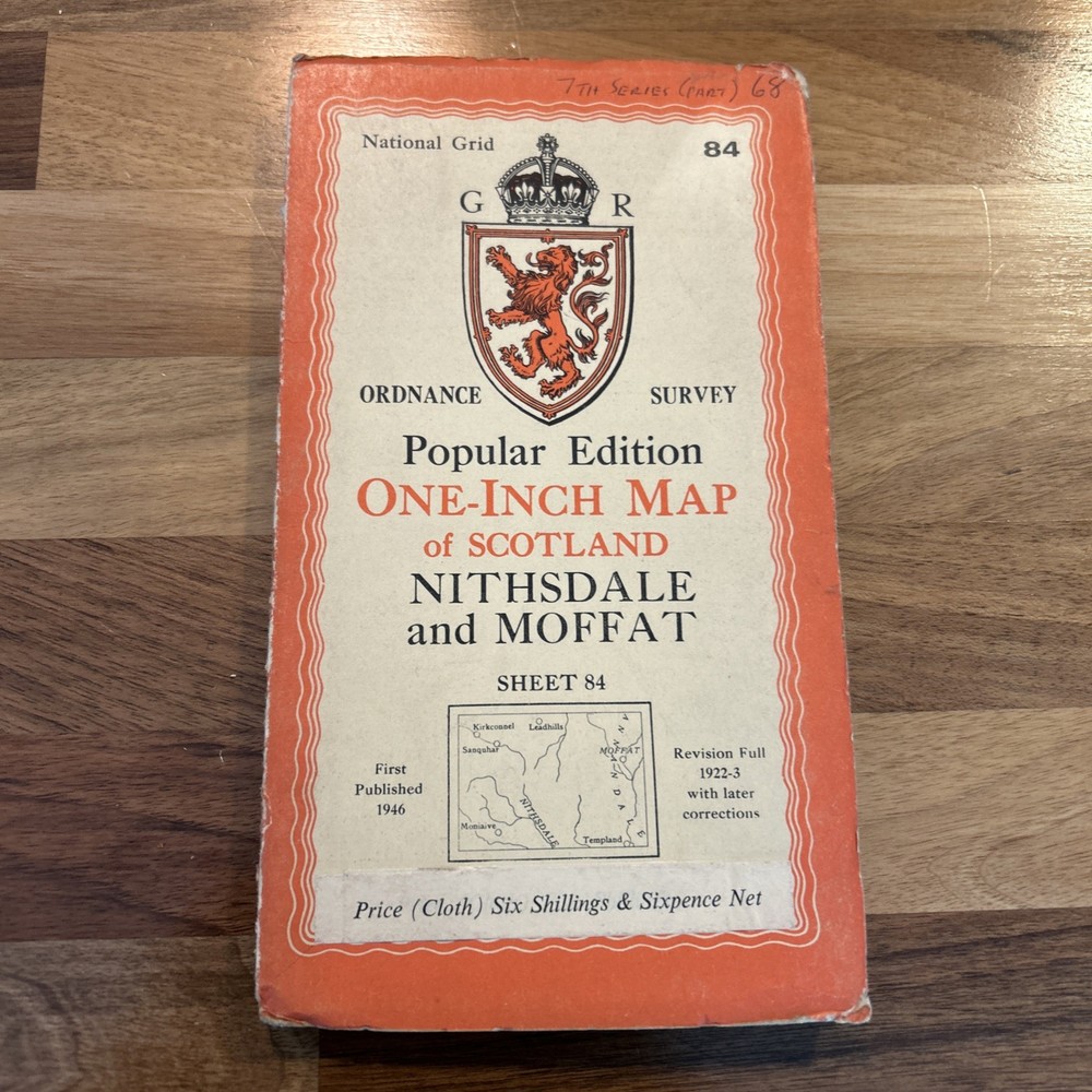 NITHSDALE & MOFFAT I Ordnance Survey 1 In Sh 84 Popular Edition 1946 CLOTH