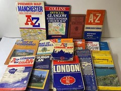 Large Bundle of 16 Various Vintage/Retro and Modern Maps – Various Locations