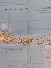 Tourist Islands of the West Indies Map /Poster National Geographic February 1981