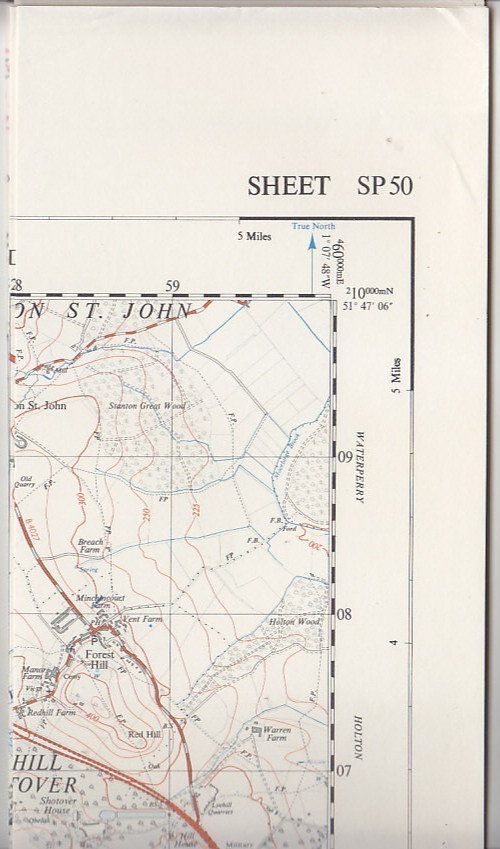 Ordnance Survey 1:25,000 First Series Map Sheet SP 50 Oxford (East)