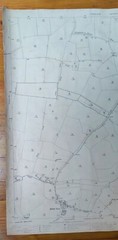 VINTAGE 1904 ORDNANCE SURVEY ROLLED MAP LITTLE FINBOROUGH 102CM X 71.5CM