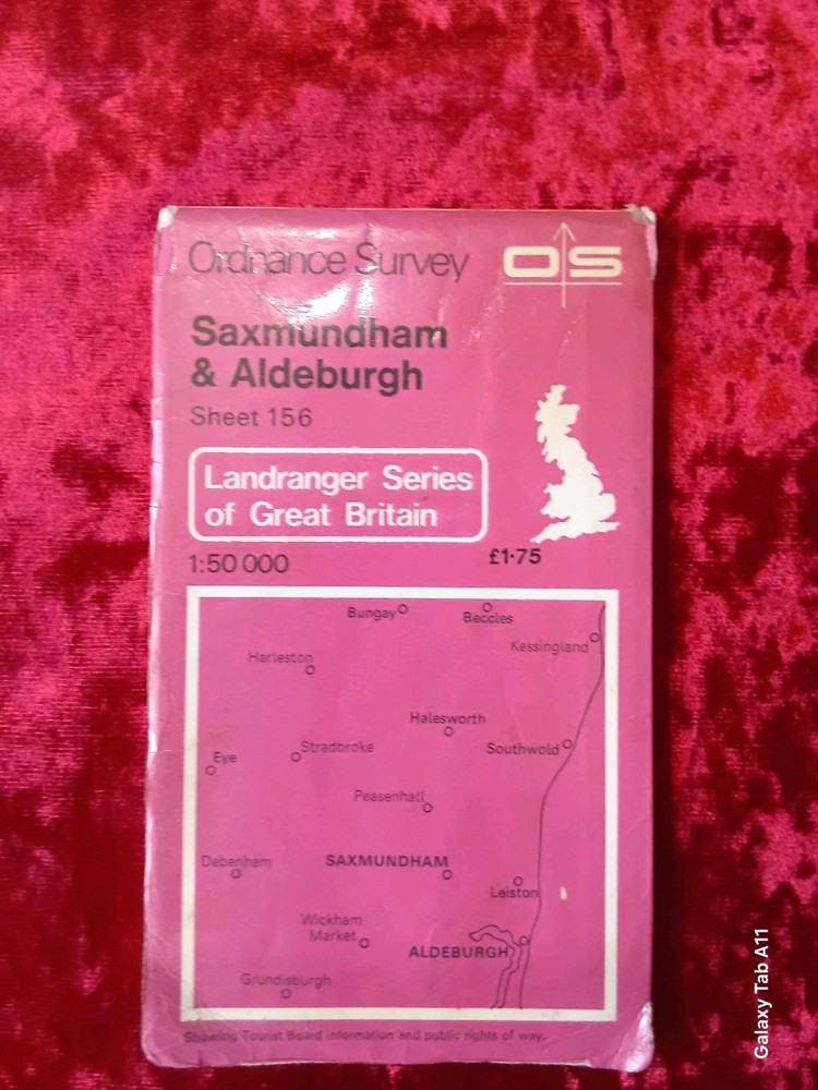 Vintage OS Ordnance Survey Map Saxmundham Aldeburgh Sheet 156 Suffolk 1970s Map
