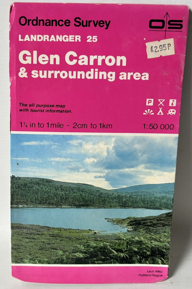 Ordnance Survey Landranger Map – Glen Carron – Sheet 25 – 1985