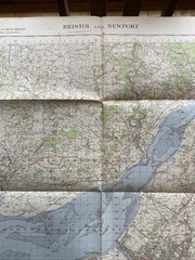 Vintage 1955 OS War Office Map Of Bristol, Newport & Severn Estuary