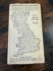 Vintage Bartholomew Half Inch Contoured Map Vale of Severn Sheet 18