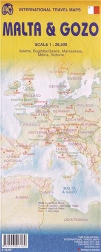 MALTA & GOZO 1:28 500 INCLUDE INSET OF VALLETTA, By International Travel Maps