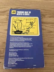 Vintage AA touring Map Of Herts & Essex 3 Miles To 1” Series