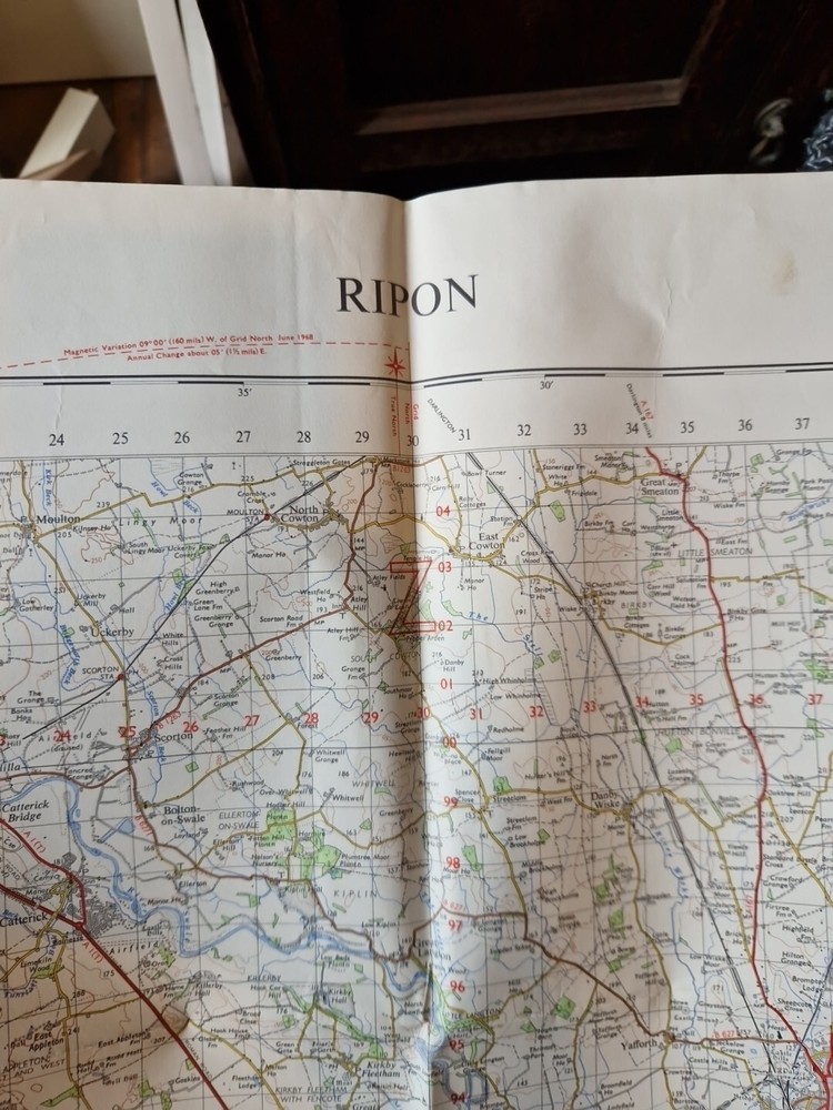 Ordnance Survey Map Of Great Britian – RIPON – 1966 – 1/63360