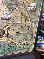 1926 COULTON WAUGH “A MAP OF CAPE COD” HAND PAINTED COLORS IN FRAME