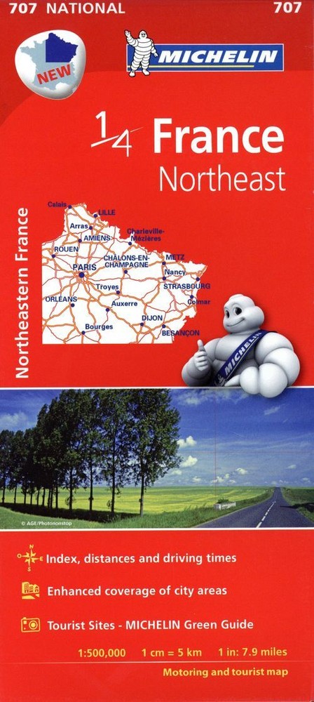 Northeastern France – Michelin National Map 707