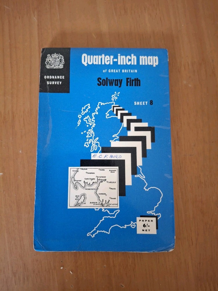 Vintage Ordnance survey Quarter-inch Map Solway Firth Sheet 8