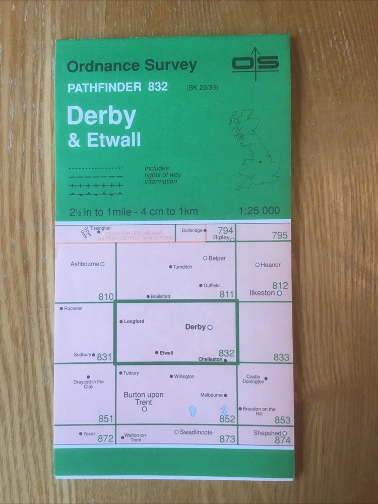 1993 Ordnance Survey Pathfinder Map 832 SK 23/33 Derby And Etwall (inc Longford