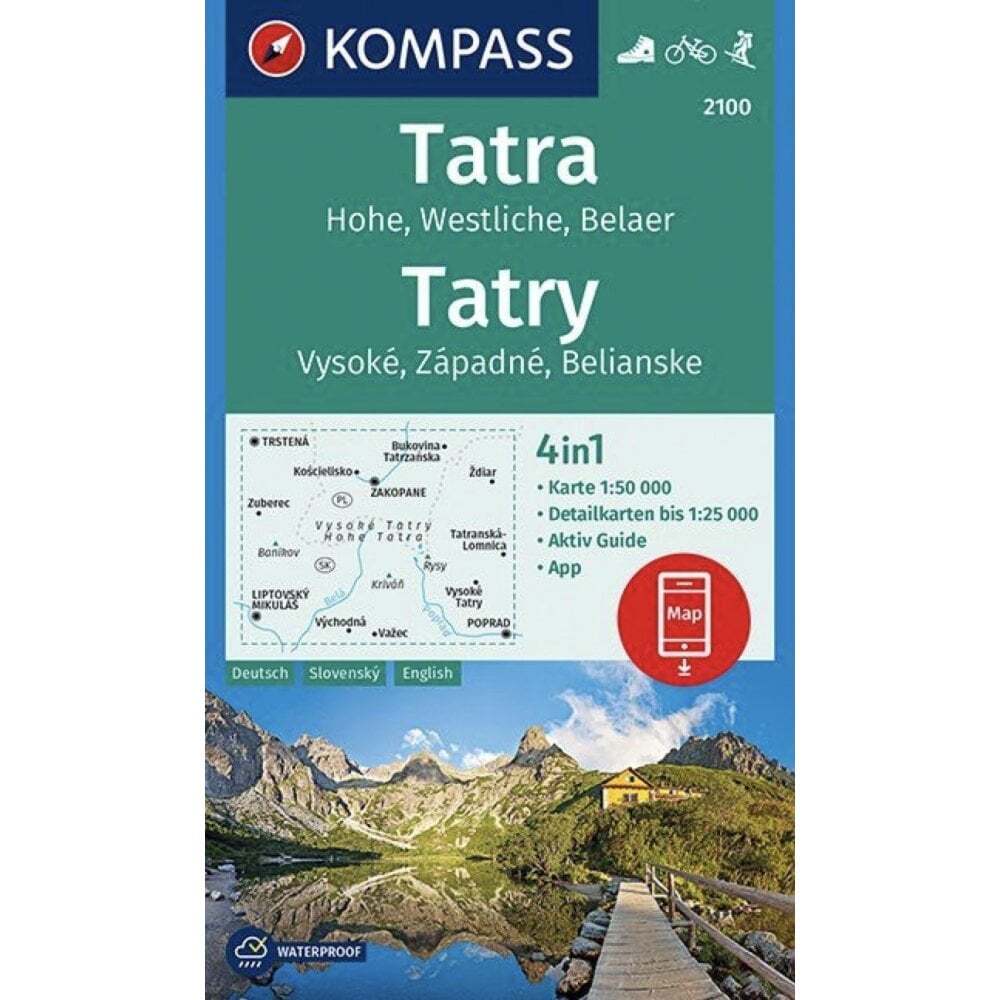 Slovakia Poland High Tatra Belaer Kompass map 2130 hiking cycling skiing