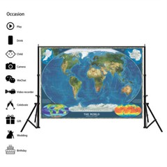 The World Satellite Map Geography Poster Print 36″*24″