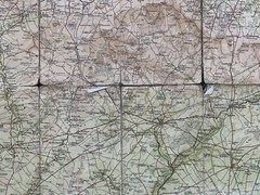 Antique Cloth Map – Bartholomew’s NEW REDUCED SURVEY – 32 SALISBURY PLAIN c 1910