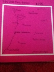 OS map Aberystwyth Landranger Sheet 135 1:50,000 1974, List 25