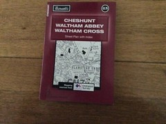 Cheshunt Waltham X Waltham Abbey street map fold out Black and White low cost