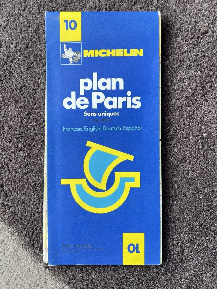 Map Paris Vintage 1981 Michelin Immaculate Like New English French German Spanis