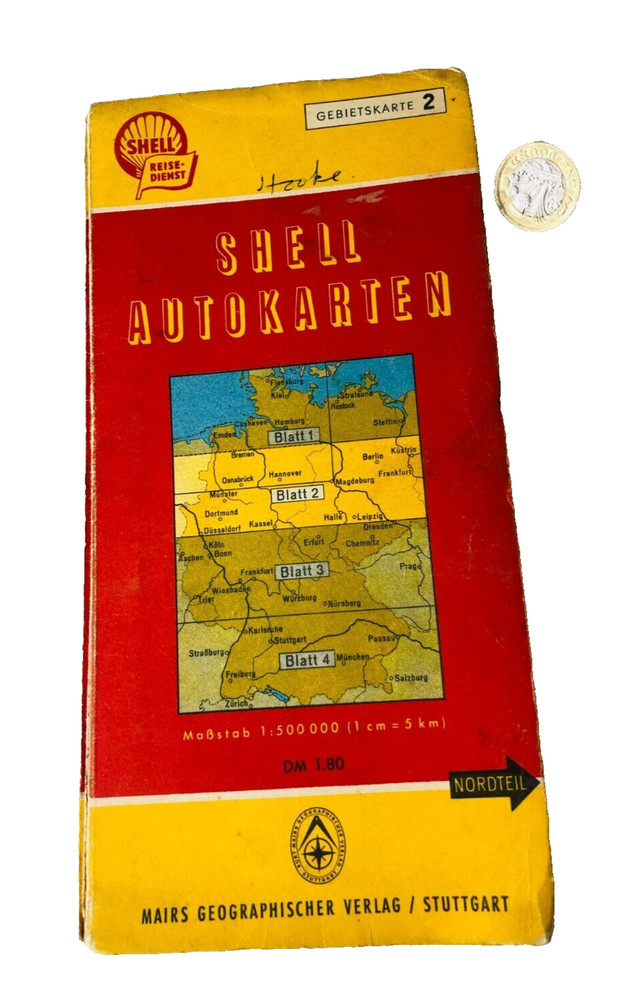 German Map Shell Tourist Collectable Vintage ra